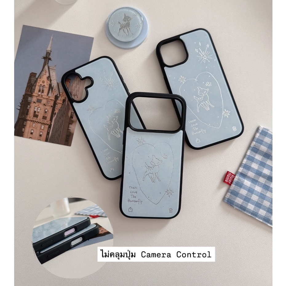 [i17] ส่งด่วน🩵เคสกวางฟ้า+ไอริงms S1899 เคสไอโฟน กันเลนส์กล้อง ขอบนิ่ม สำหรับ Iphone รุ่น 14-17Promax