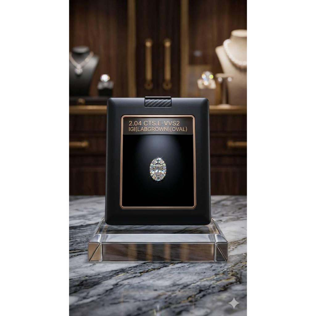 0val 2.04ct. E color | VVS2 Cert.IGI |Lab grown diamond #392