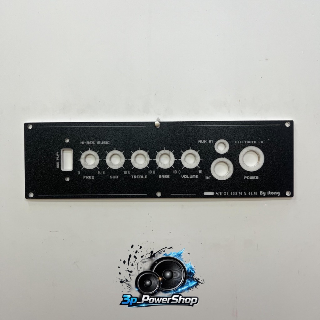 แผ่นเพลทลำโพง Bluetooth DIY รุ่น ST21 (20×5.5cm) สีดำผิวทราย
