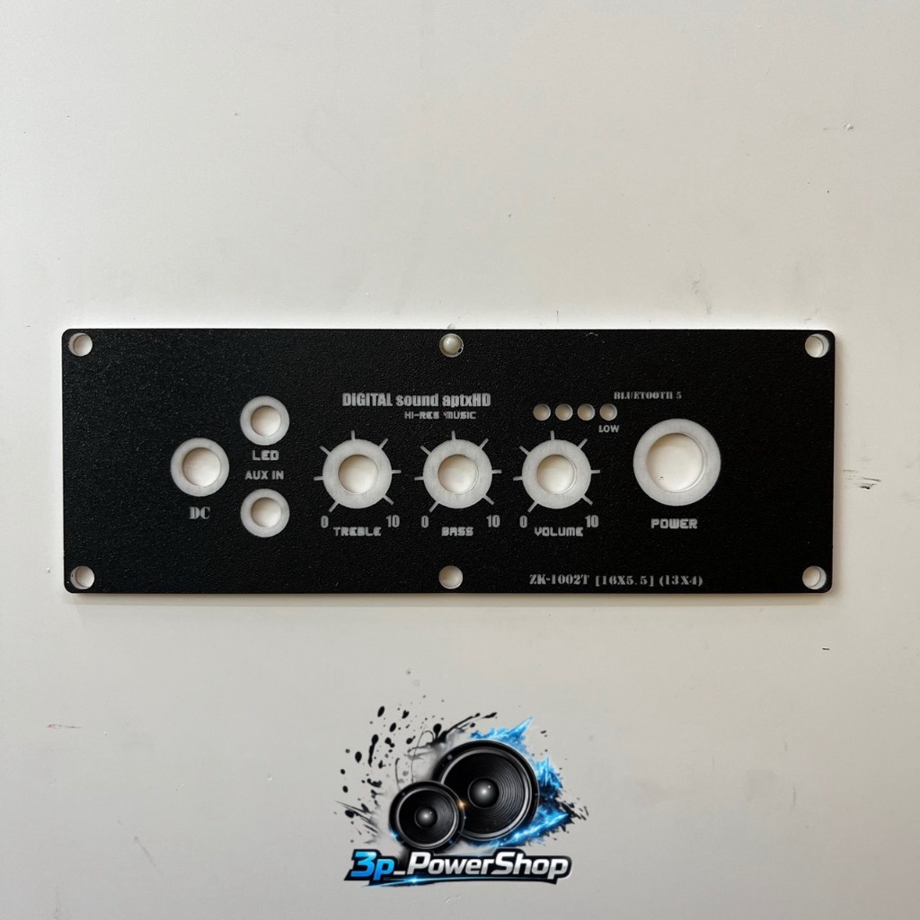 แผ่นเพลทลำโพง Bluetooth DIY รุ่น ZK-1002T 16×5.5cm สีดำ ผิวทราย