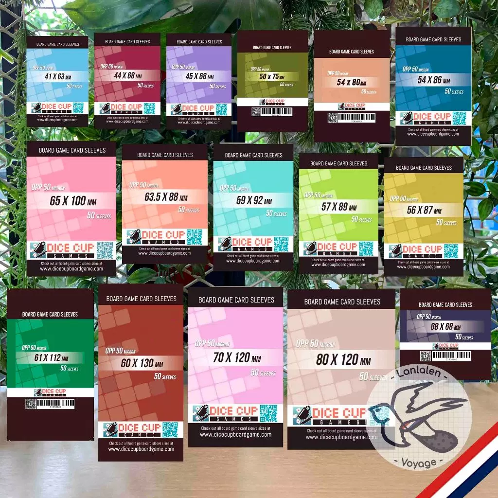 [OPP] Sleeves ซองใส ซองใส่การ์ด 50m ซองแก้ว ราคาคุ้ม รุ่นแพ็คละ50ซอง ซอง Dice Cup (รุ่นใหม่) [Accessories for Boardgame]