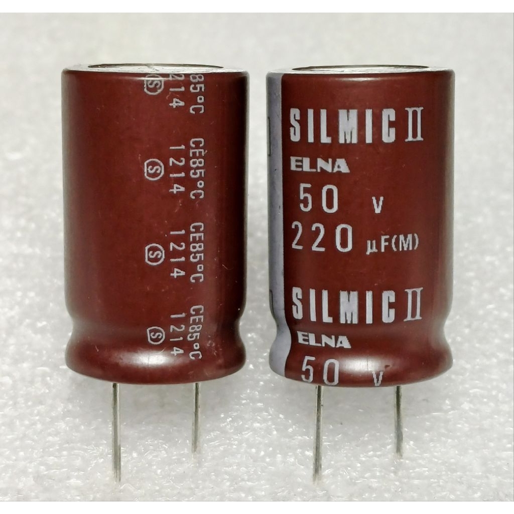 Elna Silmic II 220uf 50v  capacitor ตัวเก็บประจุ คาปาซิเตอร์ Silmic 2