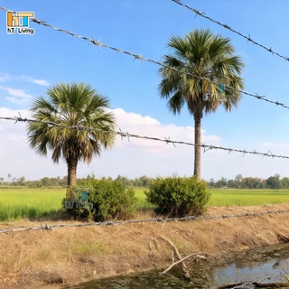 ลวดหนามชุบกัลวาไนซ์ กันสนิม ยาว60-100เมตร (#14 #16 #17) ปมเชือก 5 รอบ ลวดหนามล้อมรั้ว ล้อมไร่ ล้อมสวนทุเรียน ใช้งานสะด