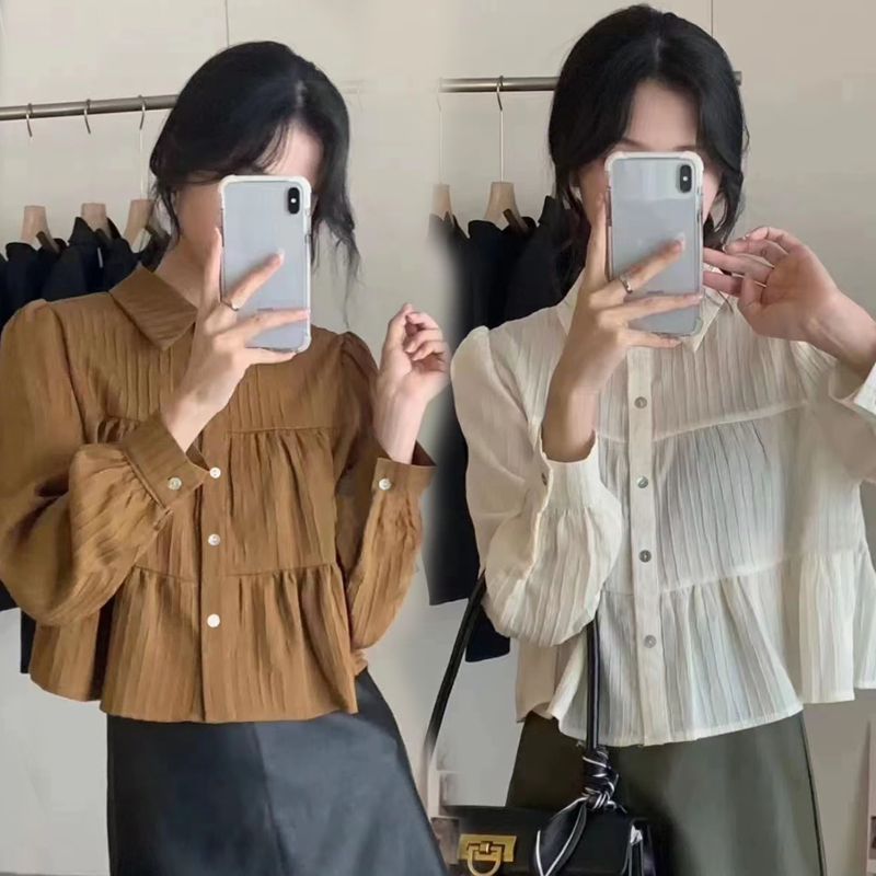 Cuties❤️ W697 เสื้อเชิ้ตชีฟองกันแดดผู้หญิง เสื้อเชิ้ตแขนยาว แฟชั่นฤดูใบไม้ร่วง สําหรับผู้หญิงทรงหลวม