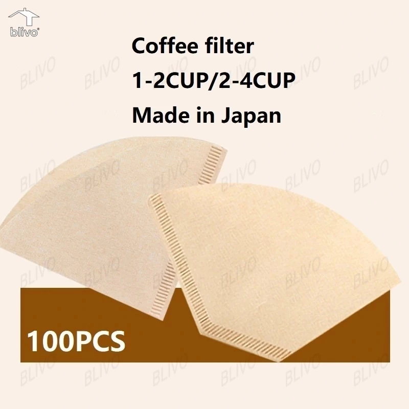 BLIVO กระดาษกรองกาแฟ กระดาษดริป 100แผ่น/1แพ็ค กรองกาแฟ ดริปกาแฟ กระดาษกรองกาแฟ กระดาษกรองกาแฟดริป 100 แผ่นทรง V ก้นแหลม