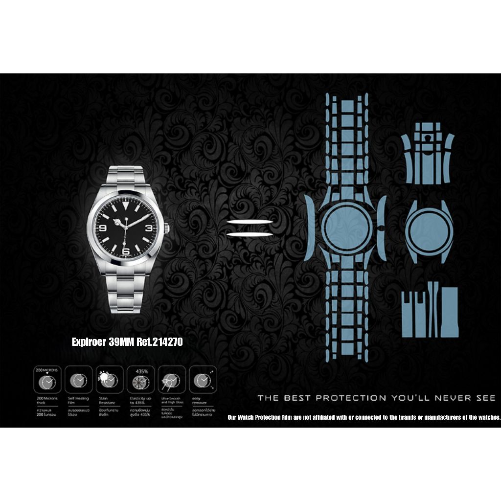 ฟิล์มป้องกันรอยนาฬิกา Watch Protection Film for สำหรับ Rolex Explorer 39MM Ref. 214270