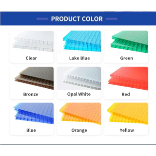 แผ่นโพลีคาร์บอเนต หนา 6มิล (120cm*120cm) มีสีให้เลือกมากมาย กันร้อนuv แผ่นหลังคาใส แผ่นโปร่งแสง