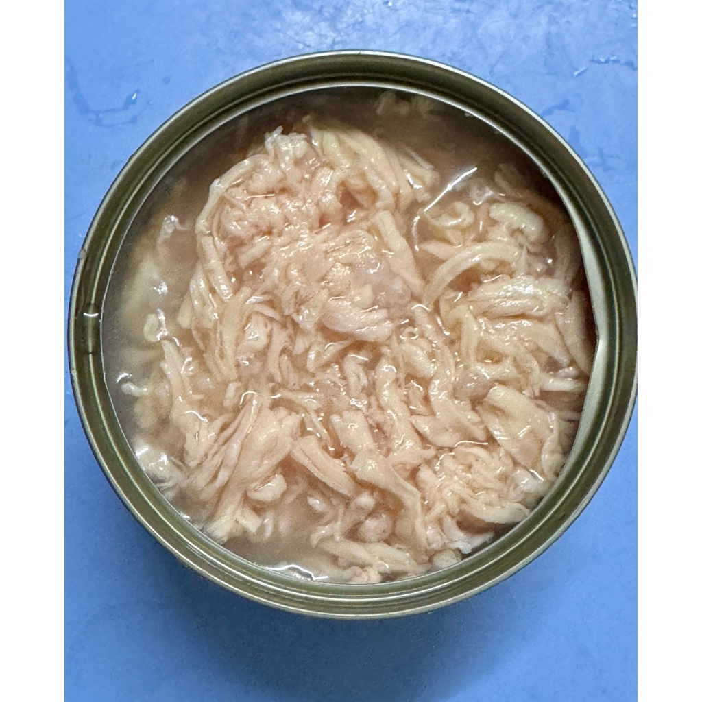 กระป๋องเปลือย ไก่เนื้อขาวในน้ำซุป ขนาด 185 (สินค้าเข้าใหม่) เนื้อสวย หอม เหมียวชอบ 😍