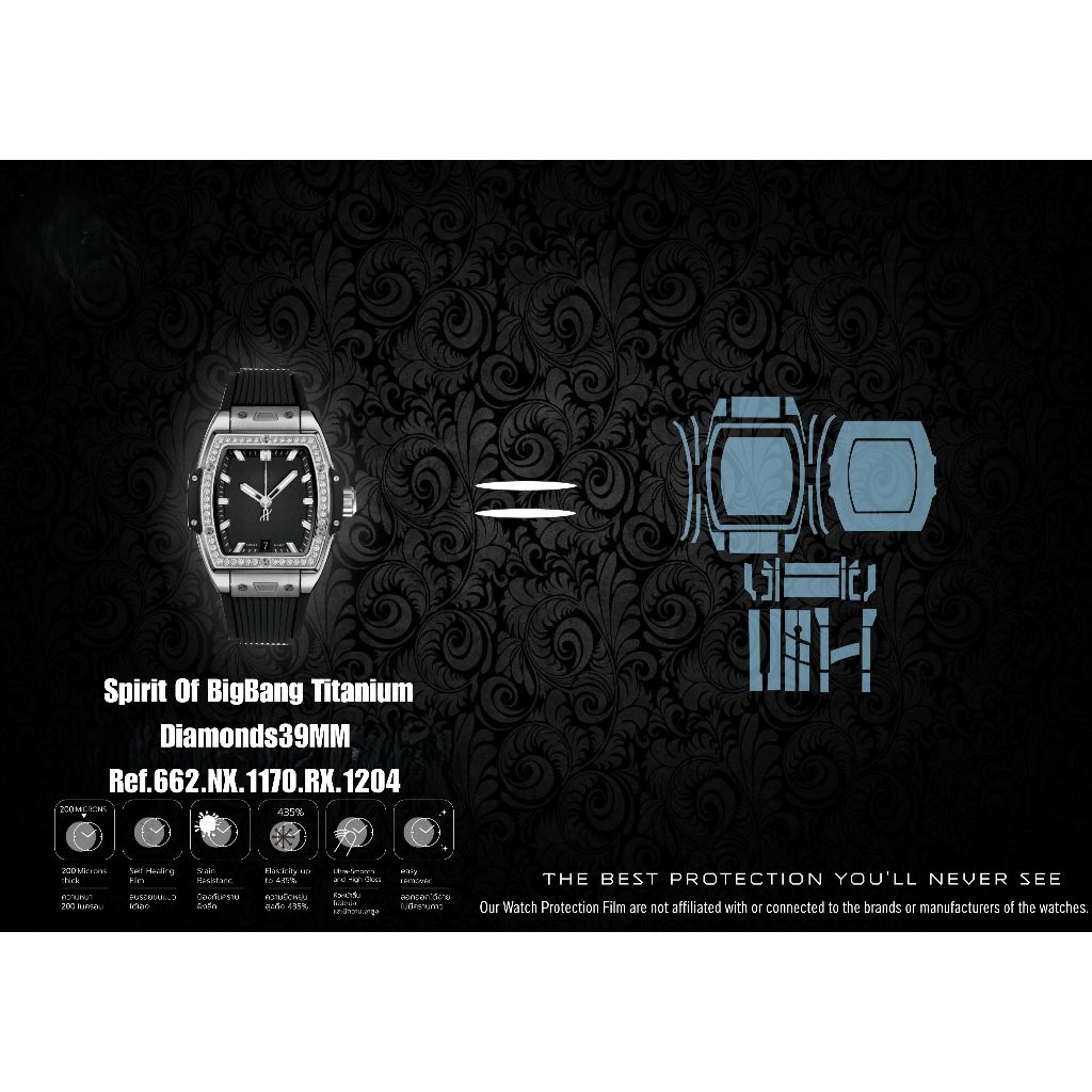 ฟิล์มป้องกันรอยนาฬิกา Watch Protection Film for Hublot Spirit of Big Bang Titanium Diamonds 39mm 662