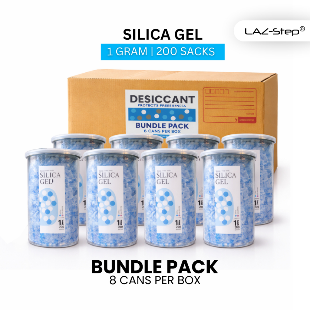 LAZ-Step ซองกันชื้น ซิลิก้าเจล 1 กรัม (กระปุกละ 200 ซอง) -BUNDLE PACK-  จำนวน 8 กระปุก (FOOD GRADE)