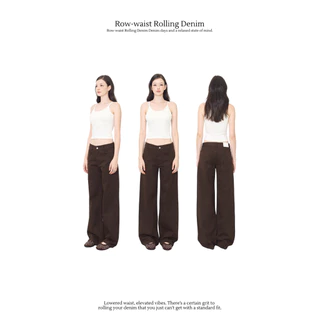 Bave official - Low-waist rolling denim กางเกงยีนสืเอวต่ำ