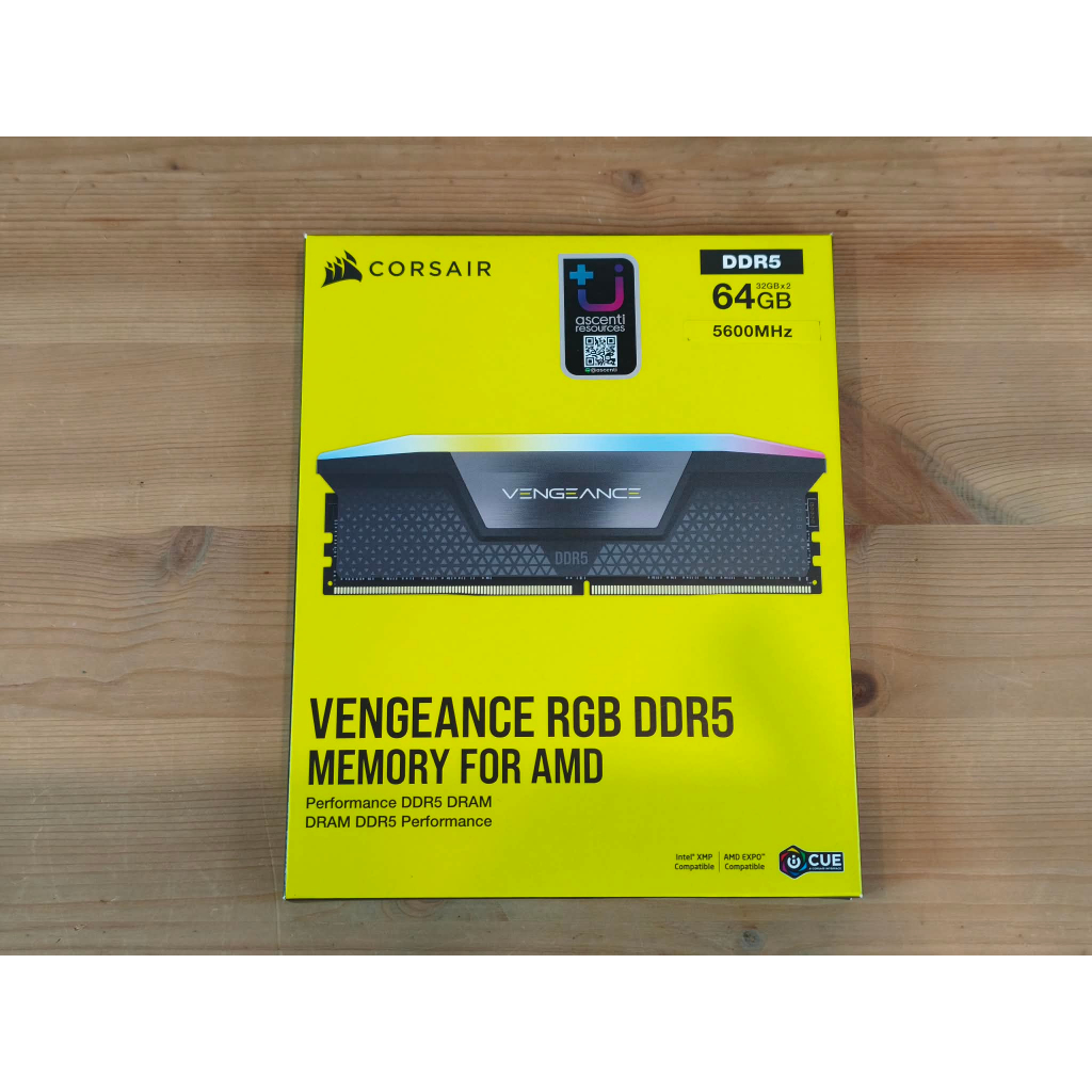 RAM DDR5(5600) 64GB (32GBX2) CORSAIR VENGEANCE BLACK RGB (CMH64GX5M2B5600Z40K) แรมมือสอง สีดำ ครบกล่