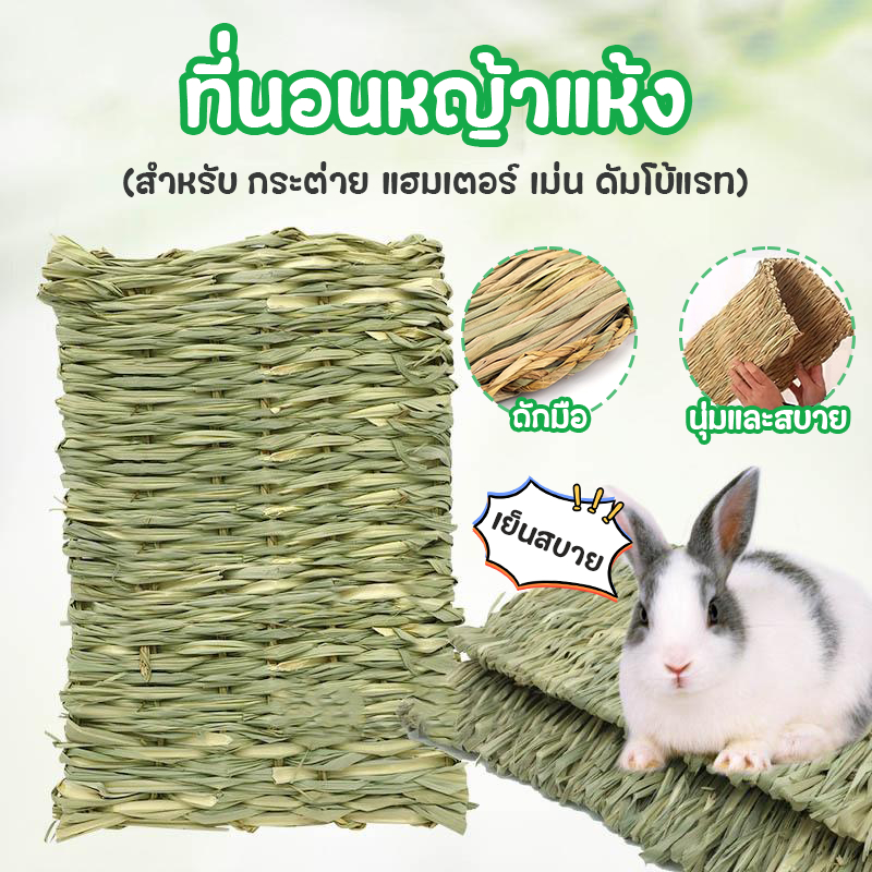 PETLUSCI® ที่นอนหญ้าแห้ง เสื่อหญ้ากระต่าย เสื่อหญ้า สำหรับ กระต่าย หนูตะเภา แฮมเตอร์ เม่น ดัมโบ้แรท