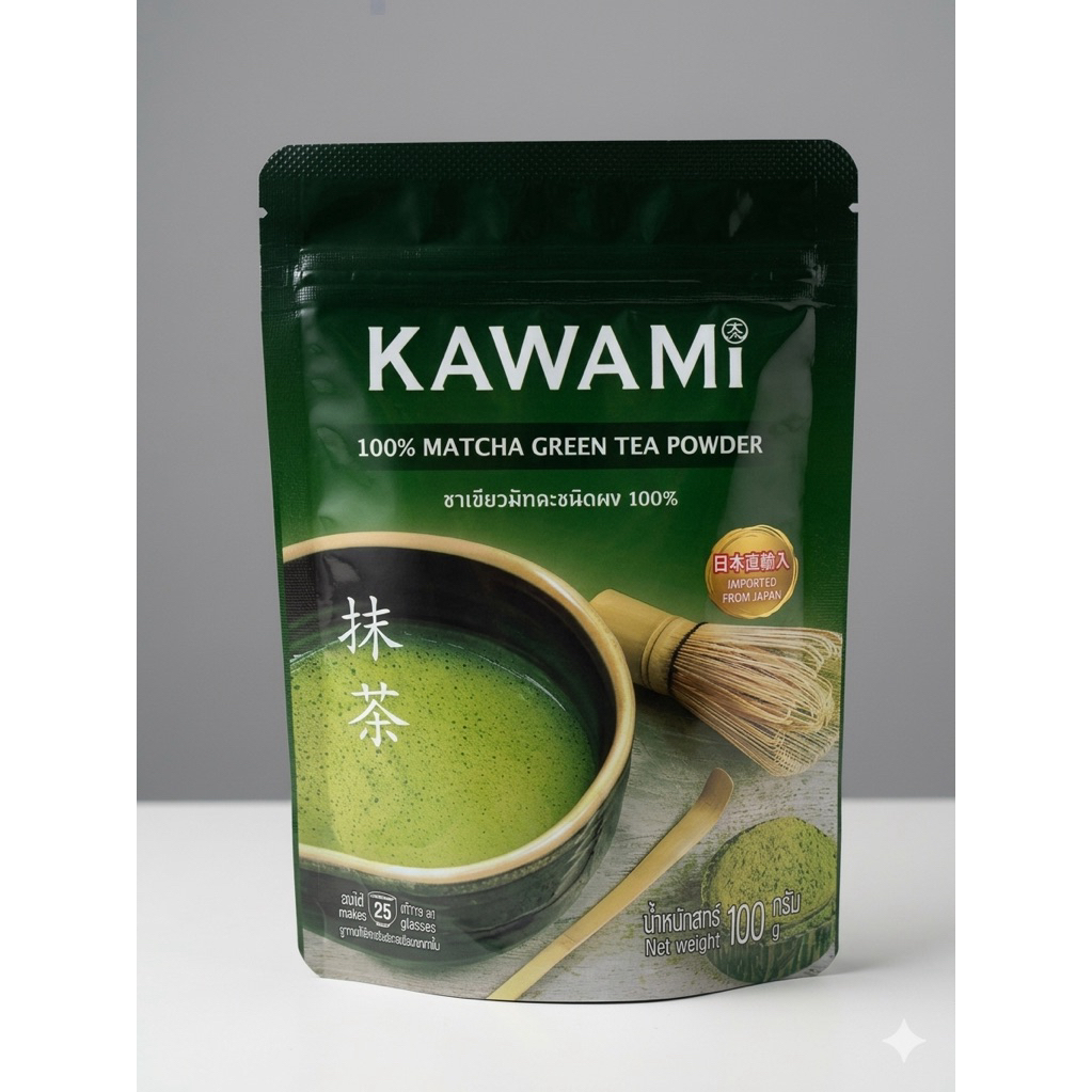 ชาเขียวมัทฉะชนิดผง Kawami(คาวามิ) 100%