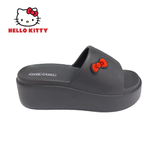 Hello Kitty รองเท้าแตะคิตตี้ ลิขสิทธิ์แท้ พื้นสูง มินิมอล โบว์แดง น่ารัก รุ่นKTP-043
