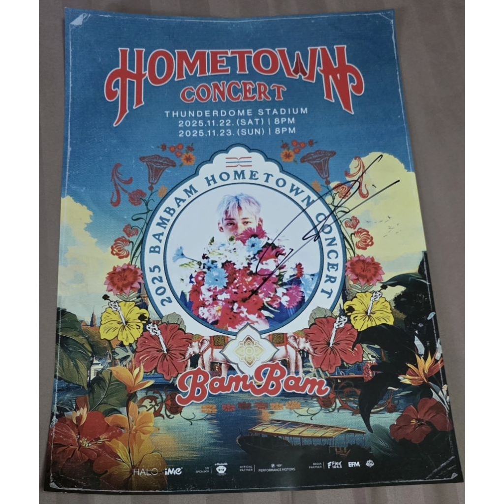 Poster Signed ของแท้ 💯 BamBam HOMETOWN Concert