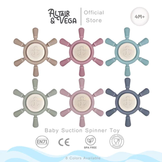 Altair & Vega : Suction Spinner Toy สปินเนอร์ ของเล่นเด็ก Montessori Toy ซิลิโคน Food Grade ติดโต๊ะ/กระจก เสริมพัฒนาการ