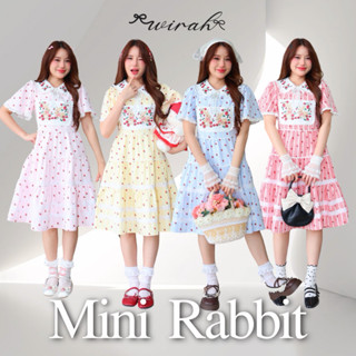 DW181SH Mini Rabbit x Strawberry Dress  ชุดมินิเดรสปักลายกระ…