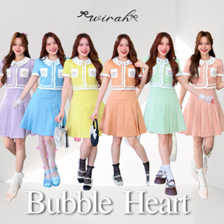 DW93R1 Bubble Heart Dress : ชุดเดรสผ้าทอทวิตปกบัวแหลมผ้าพื้น…