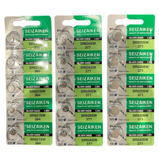 SEIZAIKEN SR920SW/SR626SW/SR621SW silver 1.55V แผง5ก้อน made in Japan