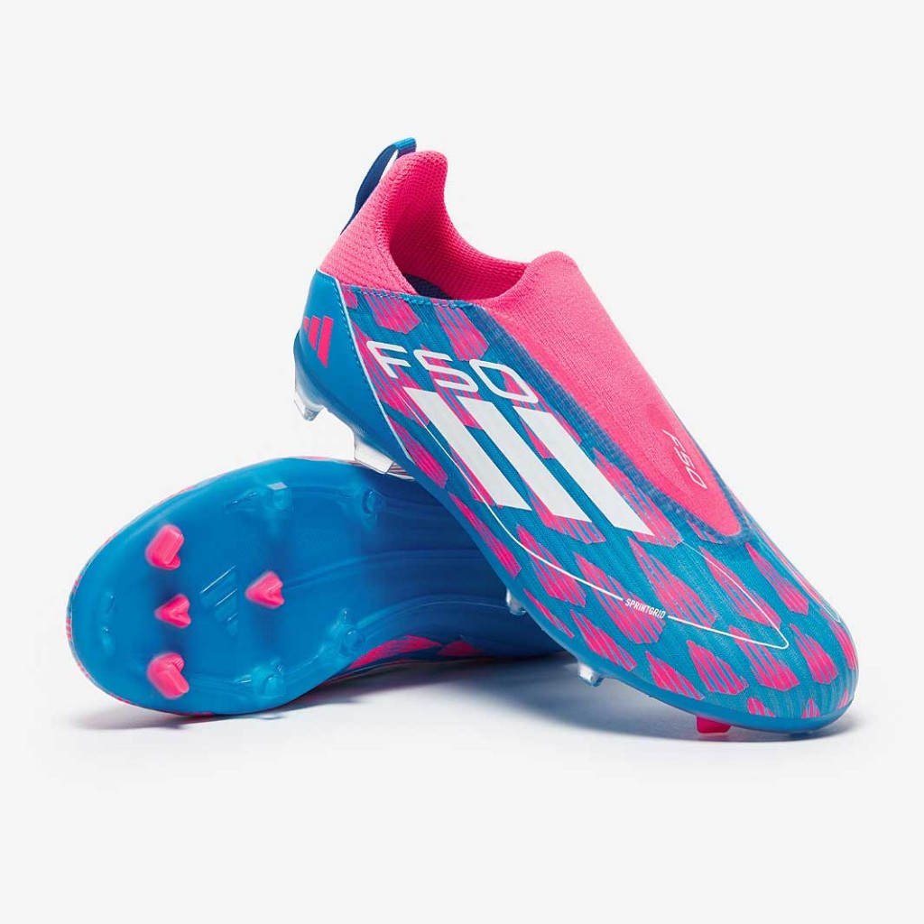 รองเท้าฟุตบอลเด็กแบบไร้เชือก Adidas Kids F50 League Laceless FG/MG