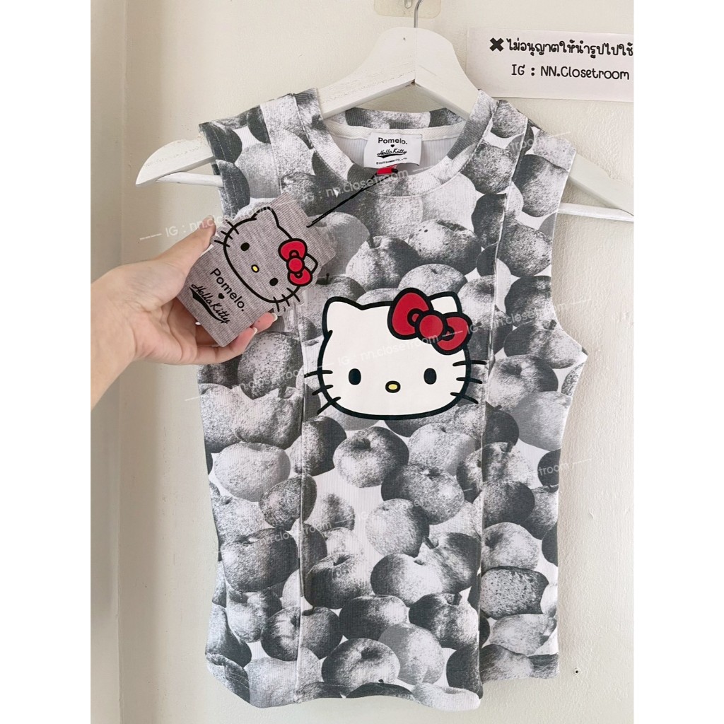 ส่งต่อเสื้อ *New* มือ 1 ป้ายห้อย Pomelo. ♥ Hello Kitty Apple Print Tank Top - เสื้อแขนกุดคอลคิตตี้