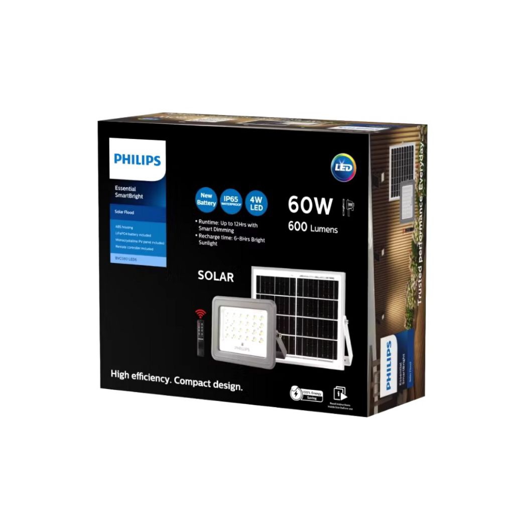✅ Philips รุ่นใหม่ สายยาว 5 เมตร ประกันศูนย์ไทย 1 ปี Philips Solar Flood รุ่น BVC080