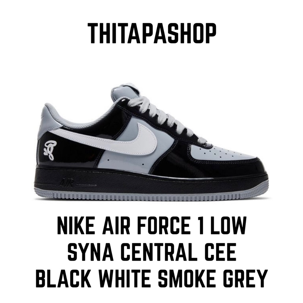 NIKE AIR FORCE 1 LOW SYNA CENTRAL CEE BLACK WHITE SMOKE GREY