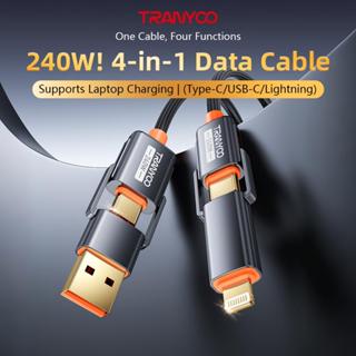สายชาร์จเร็ว TRANYOO PD240W 4-in-1 ยาว 1.2 ม. สายชาร์จข้อมูล…
