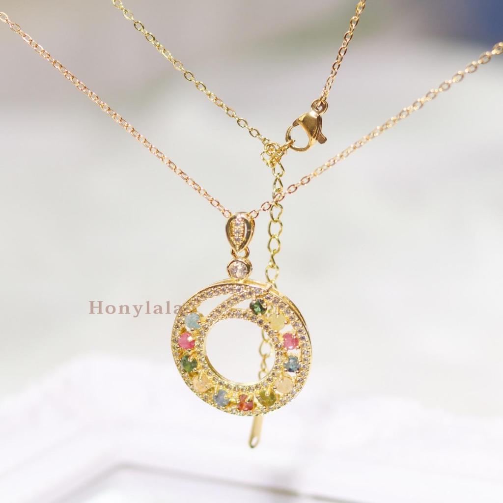 TMN8 สร้อยคอ พลอยธรรมชาติแท้ ทัวร์มาลีน I  ปรับขนาดได้ | ซื้อ 1 แถม 2 แถมกล่องหนัง แถมเครื่องประดับ 