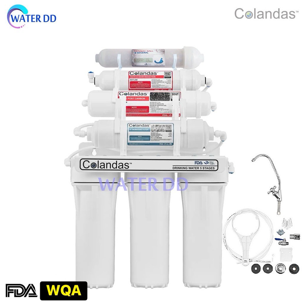 Colandas เครื่องกรองน้ำดื่ม 7 ขั้นตอน รุ่น Premium UF 0.01 + Resin Filter ความละเอียดสูง ช่วยลดหินปูนในน้ำได้ดี
