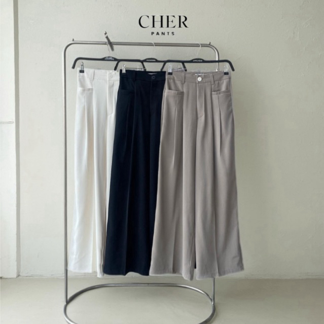 Cher pants #C018 กางเกงผ้าเบลล่า ความยาว 42 นิ้ว กางเกงเอวสูงขากระบอกตรง กางเกงผ้านุ่มลื่น กางเกงทำงาน