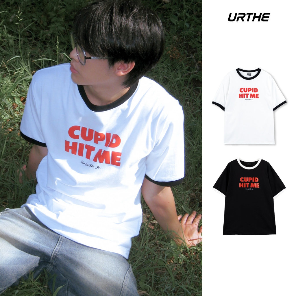 URTHE - เสื้อยืด เสื้อยืดคอกลม รุ่น CUPID HIT ME T-SHIRT