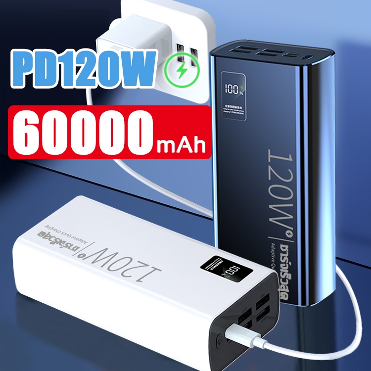 【รับประกัน 3 ป】BOSCH พาวเวอร์แบงค์ 60000mAHของแท้ ใช้กับโทรศัพท์ทุกรุ่น 120W powerbank 100000 mah แท
