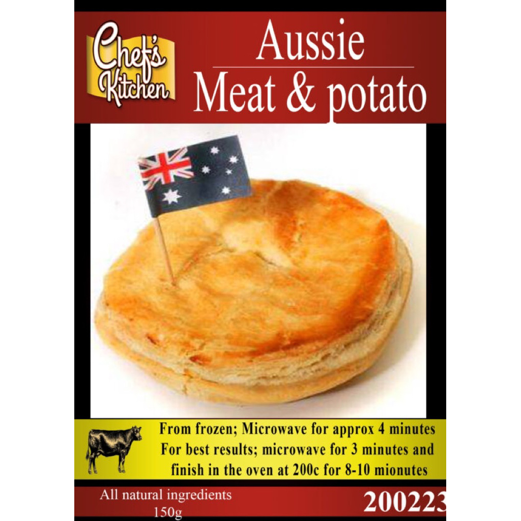 Aussie Pie – beef and potato puff pastry top – 5″ 250g x2