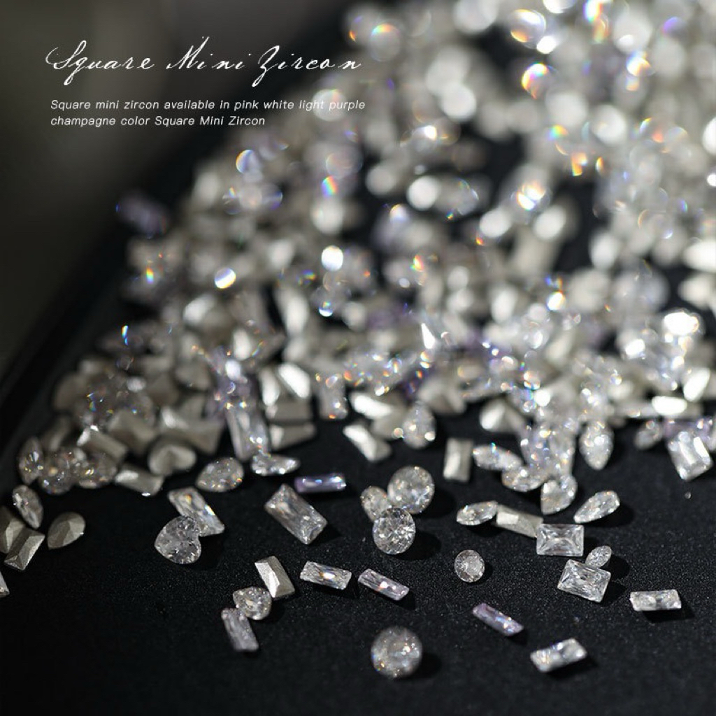 เพชรคริสตัล Square Mini Zircon วิบวับเหมือนเพชรแท้เม็ดเล็ก ทรงสี่เหลี่ยม สวยหรู ติดเล็บ ตกแต่งงาน DI