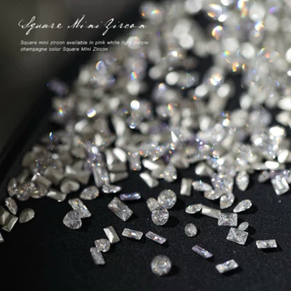 เพชรคริสตัล Square Mini Zircon วิบวับเหมือนเพชรแท้เม็ดเล็ก ทรงสี่เหลี่ยม สวยหรู ติดเล็บ ตกแต่งงาน DIY ได้หลากหลาย 50ชิ้น