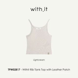 Withit Rib Tank Top with Leather Patch เสื้อสายเดี่ยว - TPW02817