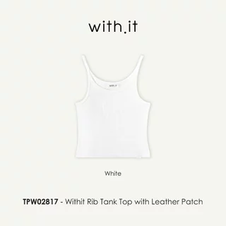 Withit Rib Tank Top with Leather Patch เสื้อสายเดี่ยว - TPW02817