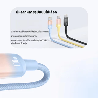 KiiP สายชาร์จเร็ว Type C to C / Type C to 8 Pin รองรับ PD สูงสุด 100W 27W รุ่น Gradient ยาว 1.2 เมตร