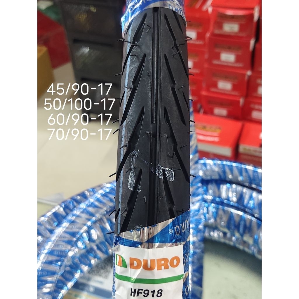 ยางนอกDURO ดูโร่ ลายเเบคเเลคHF918 ขอบ17 มีขนาด45/90-17,50/100-17,60/90-17,70/90-17 สินค้าคุณภาพดี เเข็งเเรงทนทาน