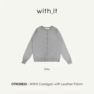 Withit Cardigan with Leather Patch คาร์ดิแกนสีพื้น - OTW20823