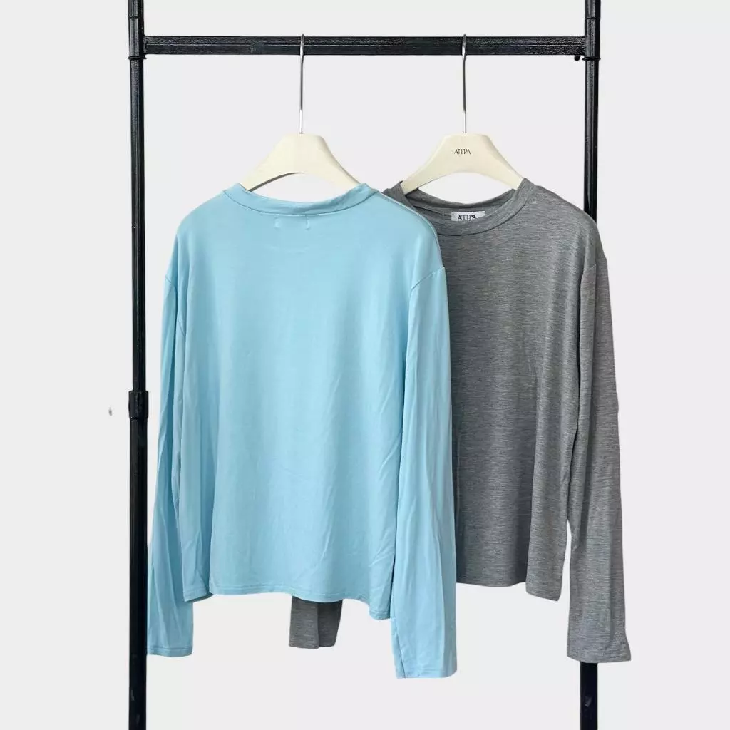 Atipashop - Jolie Longsleeve Top | เสื้อยืดแขนยาว ผ้าเรย่อน ใส่สบาย