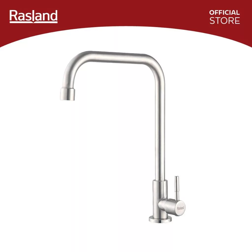 Rasland A11021-MT-2468 ก๊อกซิงค์น้ำเย็นเดี่ยว น้ำนุ่ม ปรับสวิง ซ้าย-ขวา ก๊อกเเละตัวล็อค วัสดุสแตนเลส 304 สีสแตนเลสด้าน