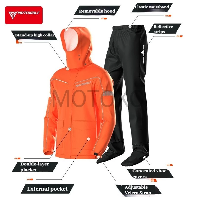 MOTOWOLF 0403B ชุดกันฝน สำหรับขี่จักรยานยนต์ thumbnail 3