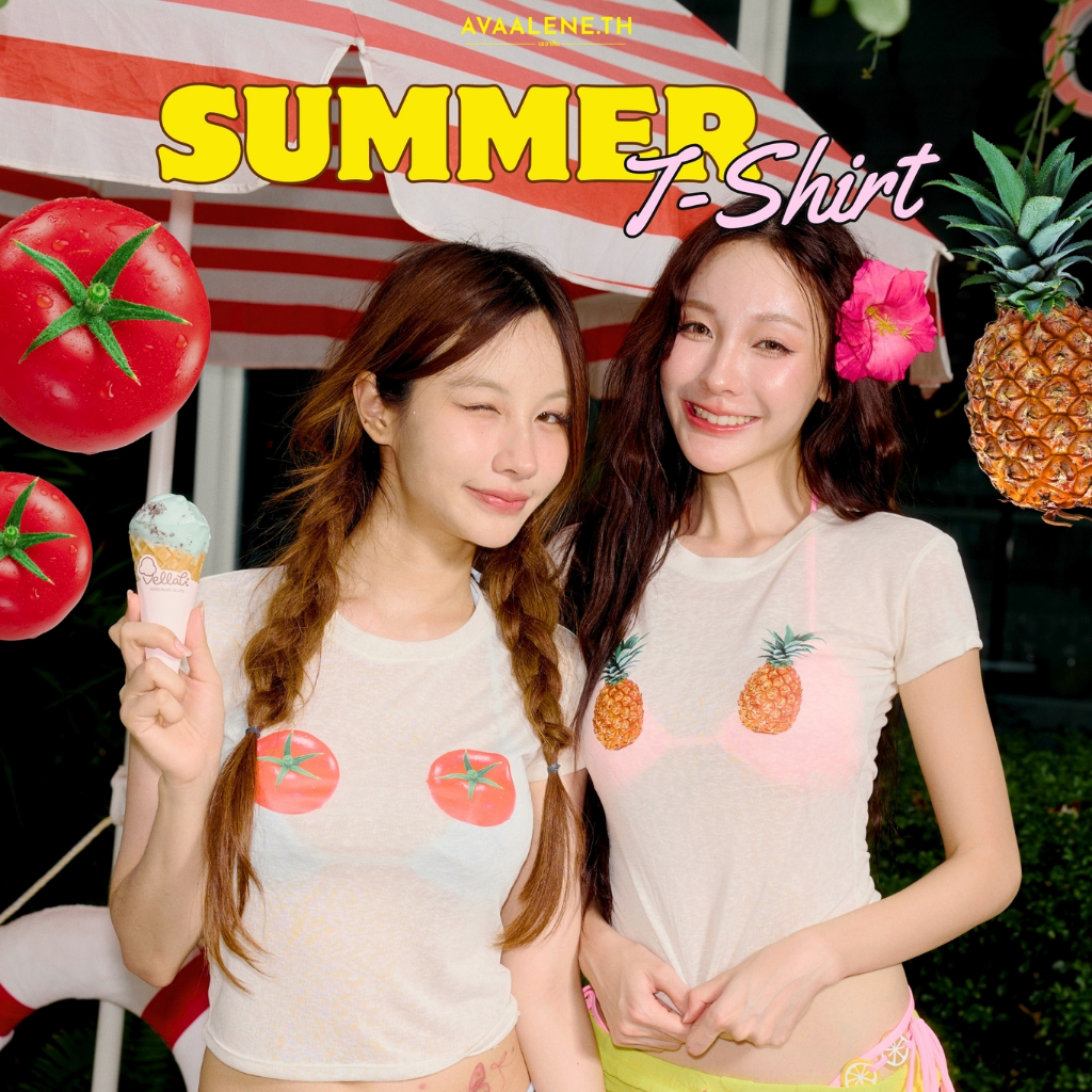 พร้อมส่ง 🍍 AVAALENE.TH - BEACH TIME - SUMMER T-SHIRT (เฉพาะเสื้อ)