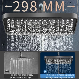 shower head ฝักบัวเทอร์โบ ฝักบัวอาบน้ำ 12นิ้ว แรงดันสูง มีหินกรองสิ่งสกปรก ฝักบัวแรงสูง 304 สแตนเลส เพิ่มแรงดันน้ำ