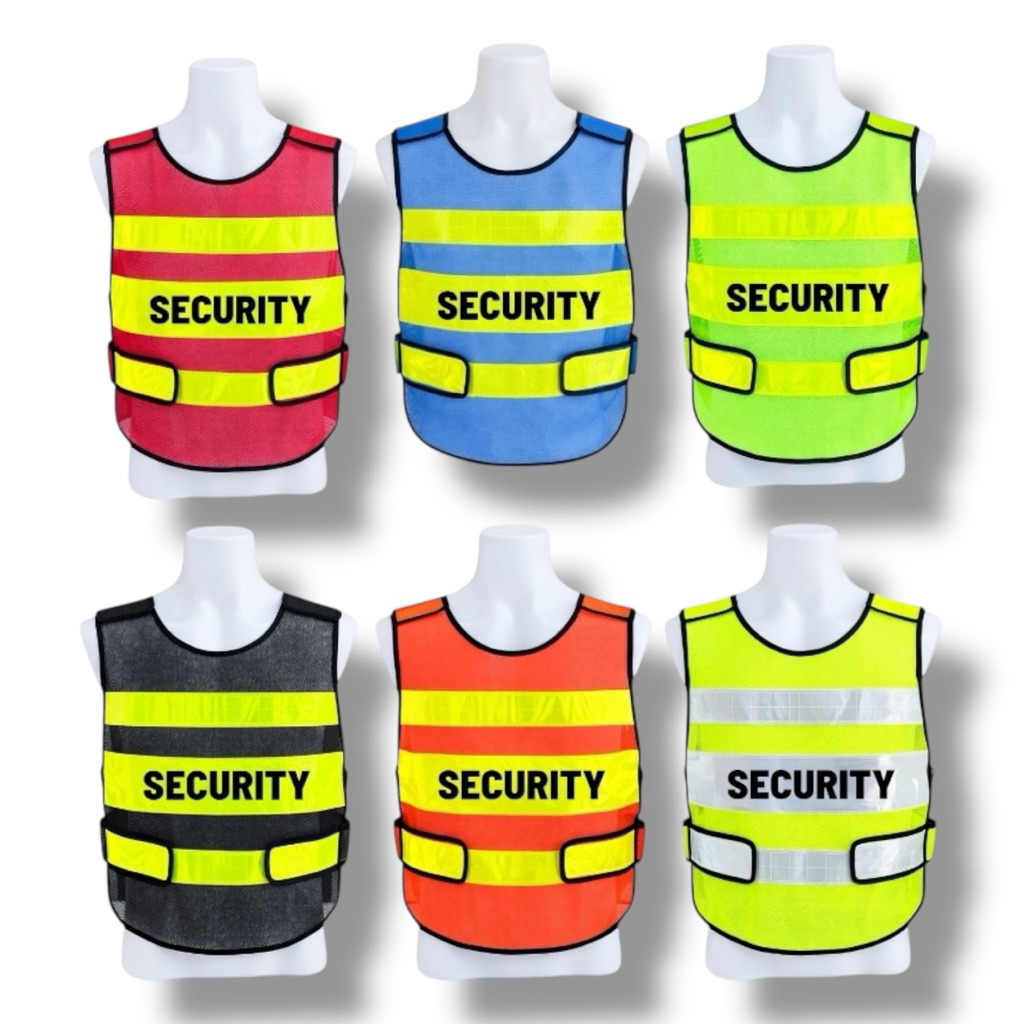 เสื้อกั้กผ้าตะข่าย สกรีน SECURITY มีหลายสีหลายไซซ์