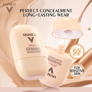 รองพื้นกันแดด VIVIMELT SPF50+ PA+++ ปกปิดรอยสิว ติดทนนาน 16ชั่วโมง สูตรอ่อนโยน เหมาะผิวแพ้ง่าย มี 5 เฉดสี 30 กรัม