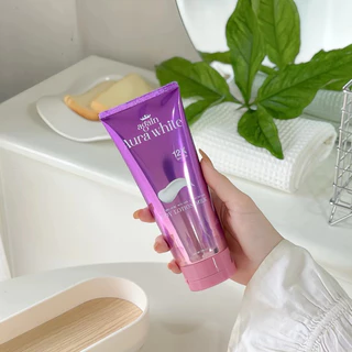(หลอด) โลชั่นเผือก Again Aura White Body Lotion Milk อเกน ออร่า ไวท์ บอดี้ โลชั่น มิ้ลค์ 200 มล.